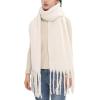MELIFLUOS DESIGNED IN SPAIN Women’s Fashion Scarves Long Shawl Cardigan Wrap Large Warm Long Scarves(Solid Color Design – Beige)