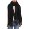 MELIFLUOS DESIGNED IN SPAIN Women’s Fashion Scarves Long Shawl Cardigan Wrap Large Warm Long Scarves(Solid Color Design – Black)