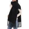 MELIFLUOS DESIGNED IN SPAIN Women’s Fashion Scarves Long Shawl Cardigan Wrap Large Warm Long Scarves(Solid Color Design – Black)