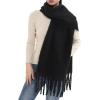 MELIFLUOS DESIGNED IN SPAIN Women’s Fashion Scarves Long Shawl Cardigan Wrap Large Warm Long Scarves(Solid Color Design – Black)