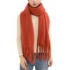 MELIFLUOS DESIGNED IN SPAIN Women’s Fashion Scarves Long Shawl Cardigan Wrap Large Warm Long Scarves(Solid Color Design – Ginger)