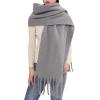 MELIFLUOS DESIGNED IN SPAIN Women’s Fashion Scarves Long Shawl Cardigan Wrap Large Warm Long Scarves(Solid Color Design – Gray)