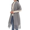 MELIFLUOS DESIGNED IN SPAIN Women’s Fashion Scarves Long Shawl Cardigan Wrap Large Warm Long Scarves(Solid Color Design – Gray)