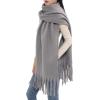 MELIFLUOS DESIGNED IN SPAIN Women’s Fashion Scarves Long Shawl Cardigan Wrap Large Warm Long Scarves(Solid Color Design – Gray)
