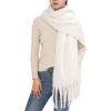 MELIFLUOS DESIGNED IN SPAIN Women’s Fashion Scarves Long Shawl Cardigan Wrap Large Warm Long Scarves(Solid Color Design – White – I)