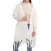 MELIFLUOS DESIGNED IN SPAIN Women’s Fashion Scarves Long Shawl Cardigan Wrap Large Warm Long Scarves(Solid Color Design – White)