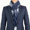 Scarf for Men Lightweight Paisley Fashion Scarves Man Gentleman Summer Fall(Oviedo Collection 1 – Navy Paisley)