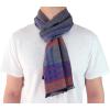 Scarf for Men Reversible Elegant Classic Cashmere Feel Scarves for Fall Winter(Bilbao Collection 2 – Blue Gray Stripe)