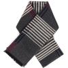 Scarf for Men Reversible Elegant Classic Cashmere Feel Scarves for Fall Winter(Bilbao Collection 5 – White Grey Stripe)