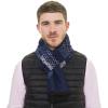 Scarf for Men Reversible Elegant Classic Cashmere Feel Scarves for Fall Winter(Bilbao Collection 7 – Double Blue Geometric)