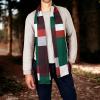 Scarf for Men Reversible Elegant Classic Cashmere Feel Scarves for Fall Winter(San Sebastian Collections 01 – Gray Orange and Green)
