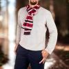 Scarf for Men Reversible Elegant Classic Cashmere Feel Scarves for Fall Winter(San Sebastian Collections 02 – Christmas Design)