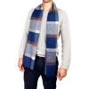 Scarf for Men Reversible Elegant Classic Cashmere Feel Scarves for Fall Winter(San Sebastian Collections 03 – Gray and Blue)