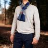 Scarf for Men Reversible Elegant Classic Cashmere Feel Scarves for Fall Winter(San Sebastian Collections 03 – Gray and Blue)
