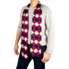Scarf for Men Reversible Elegant Classic Cashmere Feel Scarves for Fall Winter(San Sebastian Collections 04 – Black White and Red Geometric)