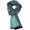 Scarf for Men Reversible Elegant Classic Cashmere Feel Scarves for Fall Winter(San Sebastian Collections 06 – Teal Web Geometric Design)