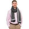 Scarf for Men Reversible Elegant Classic Cashmere Feel Scarves for Fall Winter(Santander Collection 5 – White Gray)
