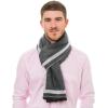 Scarf for Men Reversible Elegant Classic Cashmere Feel Scarves for Fall Winter(Santander Collection 5 – White Gray)