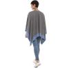 Women’s Shawl Wrap Poncho Ruana Cape Cardigan Sweater Open Front for Fall Winter (PCS-6)