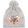 Beanie Hat for Girls Boy Kids Junior Children Teenager: Cute Fox Fall Winter Knit Cap for Fall Winter(Grey)