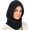 Hooded Scarf Beanie for Women Men Balaclava Scarves Hat for Fall Winter(Muxia Collection: Black)
