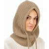 Hooded Scarf Beanie for Women Men Balaclava Scarves Hat for Fall Winter(Muxia Collection: Khaki)
