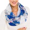 Infinity Scarf for Women Lightweight Fashion Scarves for Summer Fall(Ibiza Collection 4 – Blue Floral)