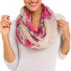 Infinity Scarf for Women Lightweight Fashion Scarves for Summer Fall(Ibiza Collection 4 – Red Floral)