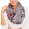 Infinity Scarf for Women Lightweight Fashion Scarves for Summer Fall(Ibiza Collection 6 – Gray Flower)