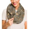 Infinity Scarf for Women Lightweight Fashion Scarves for Summer Fall(Ibiza Collections 10 – Gray Floral)