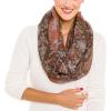 Infinity Scarf for Women Lightweight Fashion Scarves for Summer Fall(Ibiza Collections 14 – Brown Paisley)