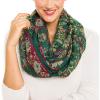 Infinity Scarf for Women Lightweight Fashion Scarves for Summer Fall(Ibiza Collections 14 – Green Paisley)