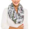 Infinity Scarf for Women Lightweight Fashion Scarves for Summer Fall(Ibiza Collections 15 – White Green Paisley)