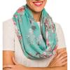 Infinity Scarf for Women Lightweight Fashion Scarves for Summer Fall(Ibiza Collections 17 – Teal Floral)