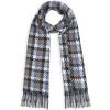 MELIFLUOS DESIGNED IN SPAIN Women’s Fashion Scarves Long Shawl Cardigan Wrap Large Warm Long Scarves(Buendia Collection – Blue and White Plaid)