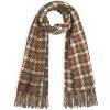 MELIFLUOS DESIGNED IN SPAIN Women’s Fashion Scarves Long Shawl Cardigan Wrap Large Warm Long Scarves(Buendia Collection – White and Brown Plaid)