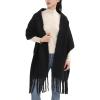 MELIFLUOS DESIGNED IN SPAIN Women’s Fashion Scarves Long Shawl Cardigan Wrap Large Warm Long Scarves(Solid Color Design – Black)