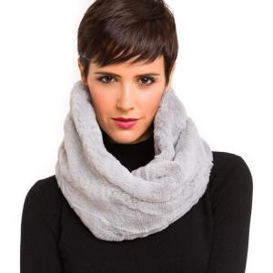 Fur Collar Scarf for Women Faux Fur Scarves Neck Shrug for Fall Winter Coat Dress(Ourense Collection 2 – Gray)