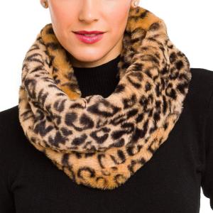 Fur Collar Scarf for Women Faux Fur Scarves Neck Shrug for Fall Winter Coat Dress(Ourense Collection 6 – Leopard)