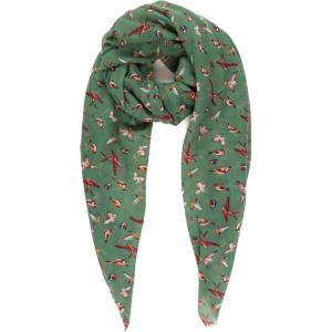MELIFLUOS DESIGNED IN SPAIN Scarf for Women Lightweight Animal Butterfly Fashion Summer Fall Scarves Shawl Wraps(Malaga Collections 18 – Green With Birds Design)