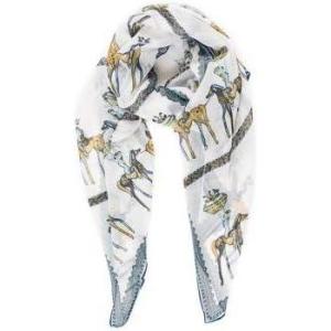 MELIFLUOS DESIGNED IN SPAIN Scarf for Women Lightweight Animal Butterfly Fashion Summer Fall Scarves Shawl Wraps(Malaga Collections 22 – White With Camel Design)