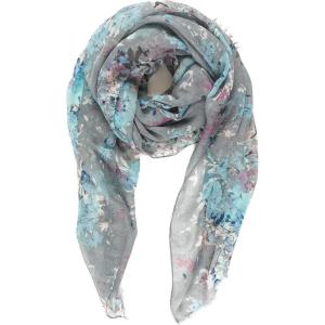 MELIFLUOS DESIGNED IN SPAIN Scarf for Women Lightweight Floral Flower Scarves for Summer Fall Shawl Wrap(Barcelona Collection 1 – Gray Floral)