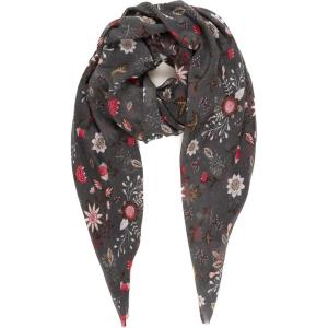 MELIFLUOS DESIGNED IN SPAIN Scarf for Women Lightweight Floral Flower Scarves for Summer Fall Shawl Wrap(Barcelona Collection 5 – Gray Cute Flower)