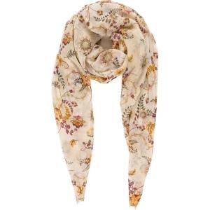 MELIFLUOS DESIGNED IN SPAIN Scarf for Women Lightweight Floral Flower Scarves for Summer Fall Shawl Wrap(Barcelona Collection 6 – Beige Elegant Flower)