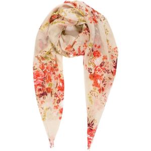 MELIFLUOS DESIGNED IN SPAIN Scarf for Women Lightweight Floral Flower Scarves for Summer Fall Shawl Wrap(Barcelona Collection 8 – Beige Elegant Floral)