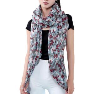 MELIFLUOS DESIGNED IN SPAIN Scarf for Women Lightweight Floral Flower Scarves for Summer Fall Shawl Wrap(Barcelona Collections 45 – Teal Floral Pattern)