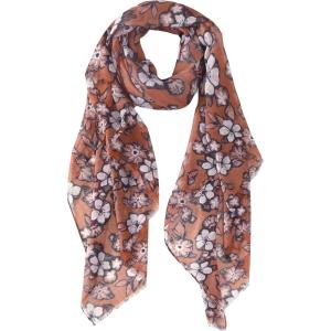 MELIFLUOS DESIGNED IN SPAIN Scarf for Women Lightweight Floral Flower Scarves for Summer Fall Shawl Wrap(Barcelona Collections 47 – Orange Floral Design)