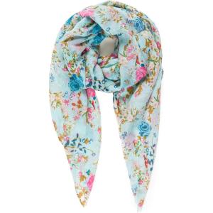 MELIFLUOS DESIGNED IN SPAIN Scarf for Women Lightweight Floral Flower for Summer Fall Scarves Shawl Wrap(Valencia Collection 2- Aqua Floral Design)