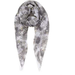 MELIFLUOS DESIGNED IN SPAIN Scarf for Women Lightweight Floral Flower for Summer Fall Scarves Shawl Wrap(Valencia Collections 15 – Gray Abstract Flower)