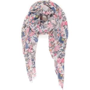 MELIFLUOS DESIGNED IN SPAIN Scarf for Women Lightweight Floral Flower for Summer Fall Scarves Shawl Wrap(Valencia Collections 16 – Gray Floral)